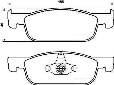 Тормозные колодки передние RENAULT LOGAN 2 16--, LADA X-RAY 16-- (Датчик: нет) 155 mm