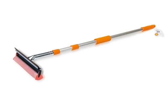 Щетка для мытья стекол с телескопической ручкой, поролоном и водосгоном (90-130 см)