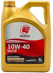 Масло IDEMITSU SN/CF 10W-40 S-S (полусинтетика) 4L