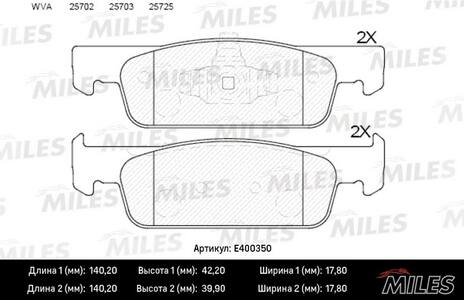 Тормозные колодки передние RENAULT LOGAN 2, SANDERO 2 13--, CLIO 16V (Датчик: нет) 140 mm