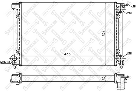 Радиатор основной VW GOLF2, JETTA 1.6 [430-317-33]