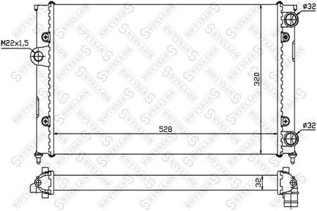 Радиатор основной VW GOLF3, VENTO 1.8 [525-320-34]