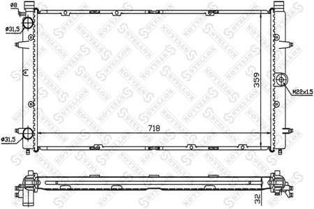 Радиатор основной VW T4 1.9-2.4D [720-355-34]