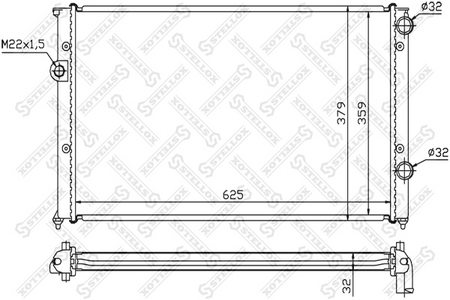 Радиатор основной VW PASSAT 88-- 1.9D/TD [628-377-34]