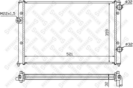 Радиатор основной VW PASSAT4 93-- [525-377-34] 1.8-2.0 без AC