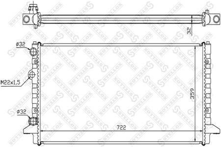 Радиатор основной VW PASSAT4 93-- AC [720-377-34] (с ушами)