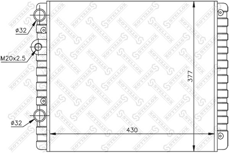 Радиатор основной VW POLO 96-- 1.3-1.6, 1.9SDI [430-377-32]