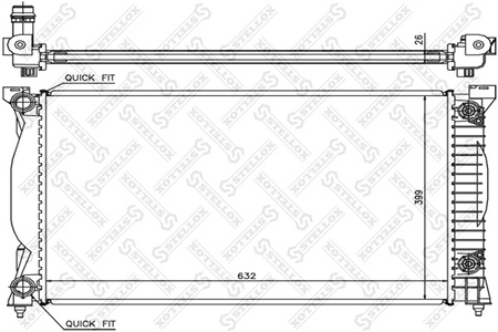 Радиатор основной AUDI A4, A6 00-- 1.6-2.0 [630-415-24] AT