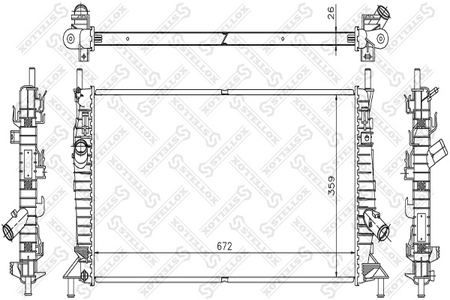 Радиатор основной MAZDA3 BK, FORD FOCUS 03-- [672-359-26]