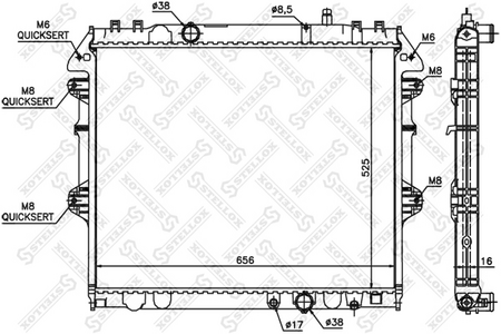 Радиатор основной T-TA HILUX N1#, N2#, N3# 2.5-3.0 1KD, 2KD 05-- [525-656-16] MT