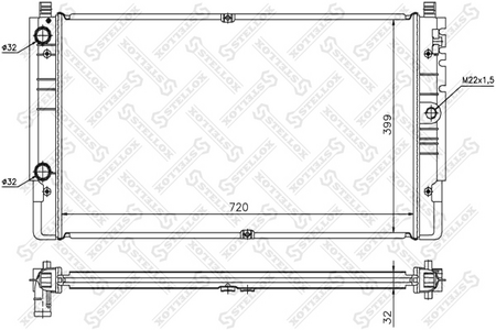 Радиатор основной VW T4 1.9-2.4D [720-412-34]