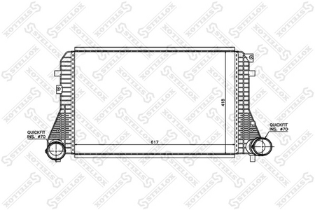 Интеркуллер VW GOLF5, JETTA 05--, PASSAT 06--, TOURAN 03--, SKODA OCTAVIA A5 04--