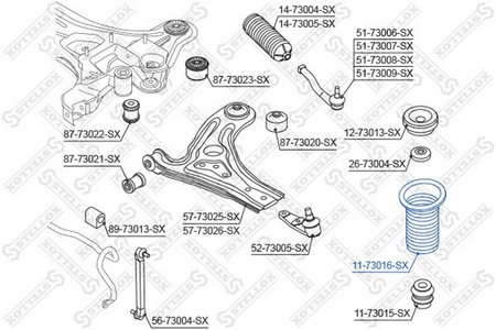 Пыльник переднего амортизатора CHEVROLET AVEO #T250# 05--, #T300# 11--