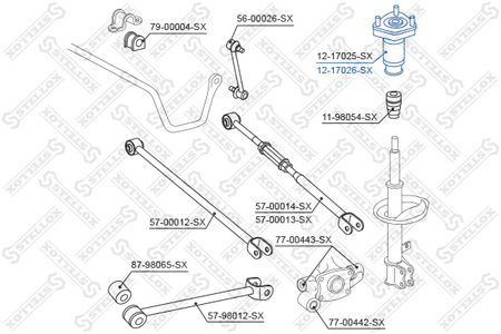 Опора заднего амортизатора T-TA CAMRY ACV40, ACV50 (с пыльником) R