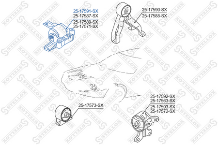 Подушка двигателя MITSUBISHI LANCER CY# 07--, OUTLANDER 06-- (правая)