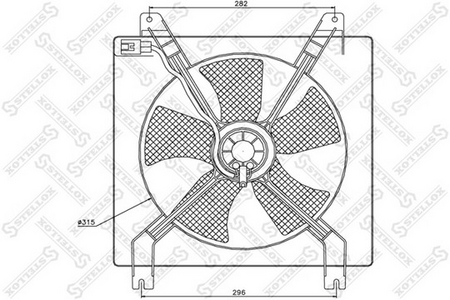 Вентилятор радиатора CHEVROLET LACETTI J200 04-- (в сборе с диффузором)