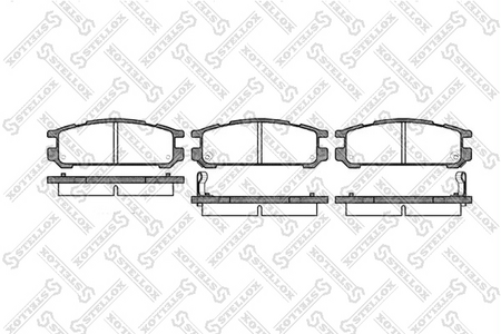Тормозные колодки задние дисковые SUBARU IMPREZA, LEGACY, FORESTER, OUTBACK 90-- (Датчик: пласт)