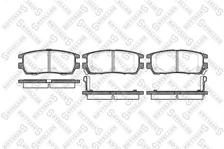 Тормозные колодки задние дисковые MITSUBISHI PAJERO, MONTERO 91--, DELICA 94--, SPACE GEAR, L400 (Датчик: пласт.)