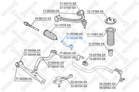 Рулевой наконечник T-TA ARISTO, LXS GS300 #S160# 97-03 R