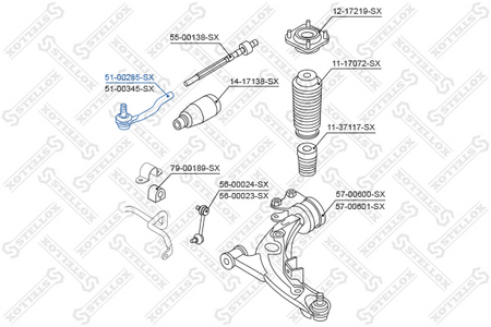 Рулевой наконечник MAZDA CX-7 ER 07--, CX-9 TB 07-- L