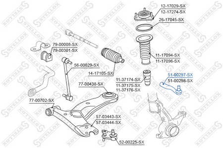 Рулевой наконечник T-TA RAV4 ACA30 06-- L