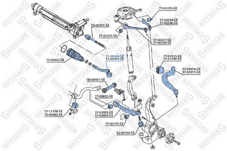 Рулевой наконечник AUDI A4 07--, A5 07--, Q5 08-- L