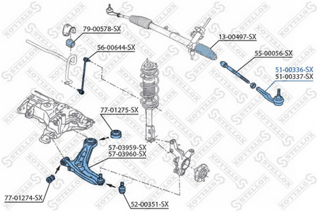 Рулевой наконечник FORD FIESTA 08--, MAZDA 2 DE 07-- L