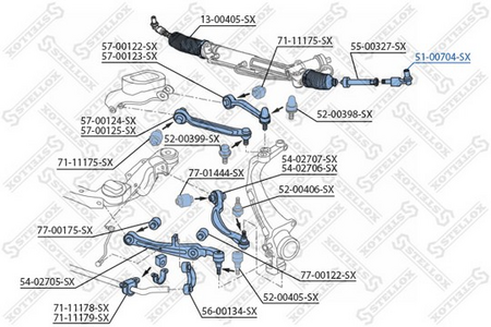 Рулевой наконечник AUDI A8 02-10, VW PHAETON 02--