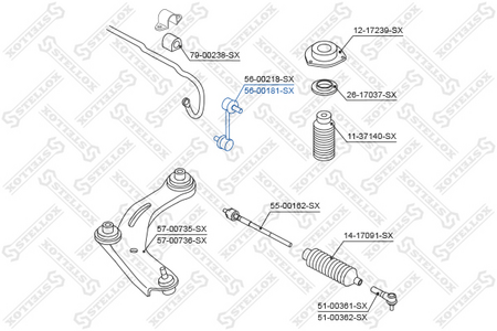 Стойка стабилизатора передняя NISSAN MURANO Z51 07--, QASHQAI J10 07--, X-TRAIL T31 07-- R