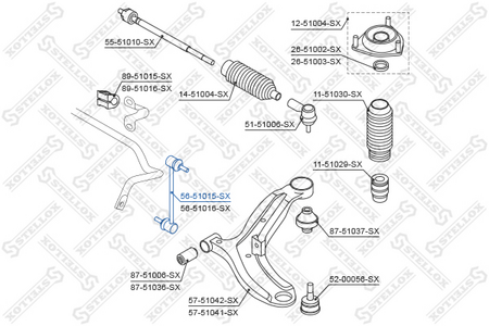 Стойка стабилизатора передняя HYUNDAI GETZ TB 02-- L