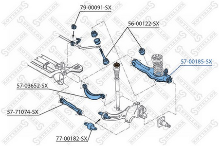 Рычаг задний FORD FOCUS DA, DB 98--, MAZDA 3 BK 03-- (поперечный/на пружину)