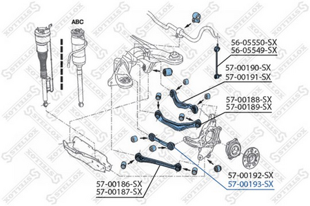 Рычаг задний MB W221 05-- (развала) R