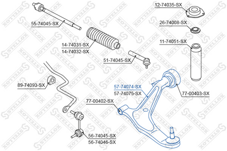Рычаг передний NISSAN X-TRAIL T30 01-07 (в сборе) R