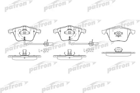 Тормозные колодки передние VW GOLF5, PASSAT B6, TOURAN, SKODA RAPID (Датчик: да)