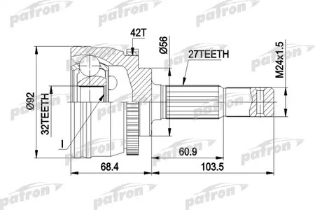 Граната наружняя NISSAN [27-32-56-92] PRIMERA P10 91-- 2.0 ABS