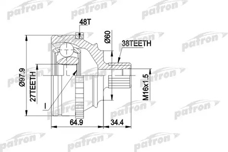 Граната наружняя VW T4 1.9-2.4  8/94-3/03 >>70-S-000001(крупные шлицы) [27z] ABS