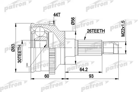 Граната наружняя MAZDA [26-30-56-75] M323 BG 89-94 1.8 DOHC