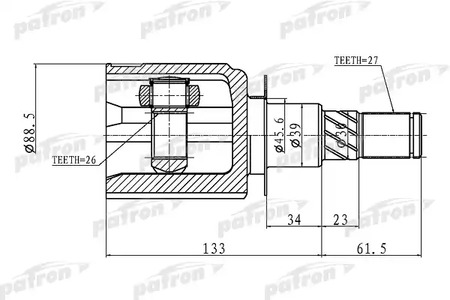 Граната внутренняя NISSAN [27-26-39] PATHFINDER R51 05--