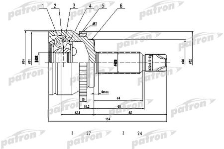 Граната наружняя HYUNDAI [27-24-60] ELANTRA HD 11-- ABS