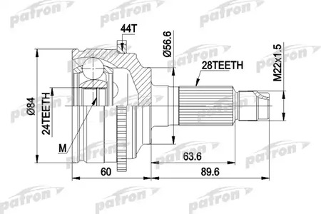 Граната наружняя MAZDA [28-24-56,6] XEDOS9 ABS