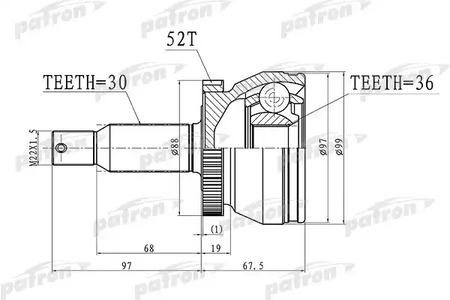 Граната наружняя HYUNDAI [30-36-54] SANTA FE CM 06--, KIA SORENTO XM 09-- 2.4